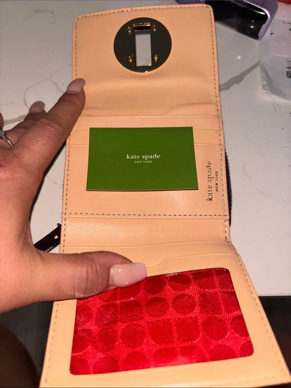 kate spade Like New Purple Croc-Embossed Zip Wallet with coin purse